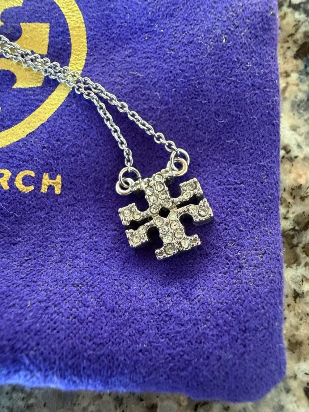 Tory Burch Kira Pave Delicate Necklace